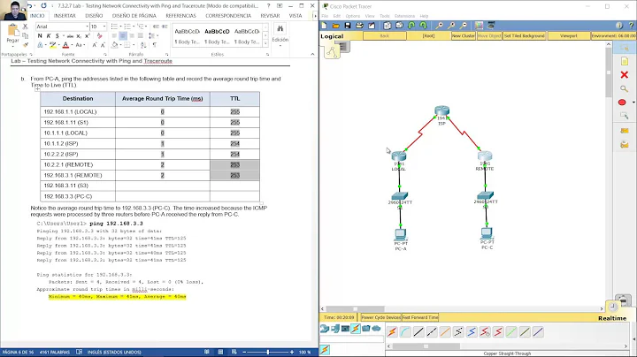 7.3.2.7 Lab - Testing Network Connectivity with Ping and Traceroute