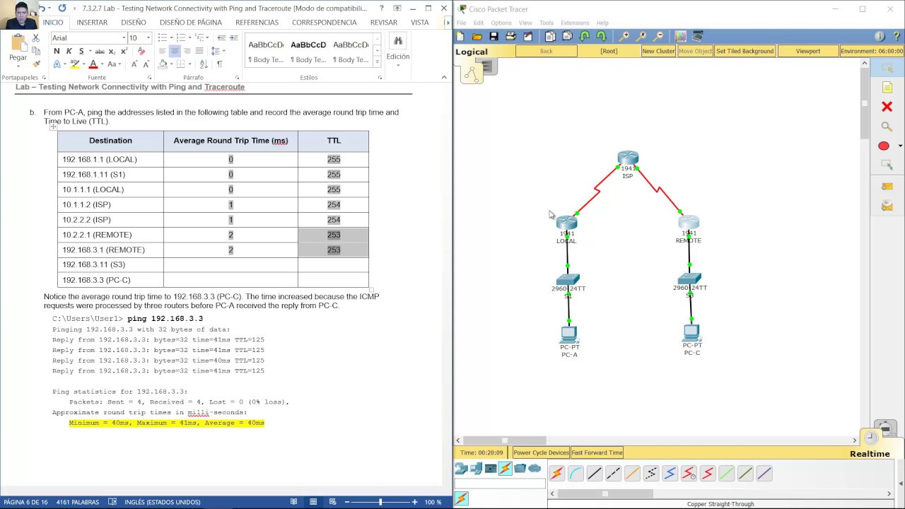7.3.2.7 Lab Testing Network Connectivity with Ping and Traceroute YouTube