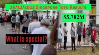 Singapore Toto Lottery first prize $5.8M shared by 28 people. Good outcome.