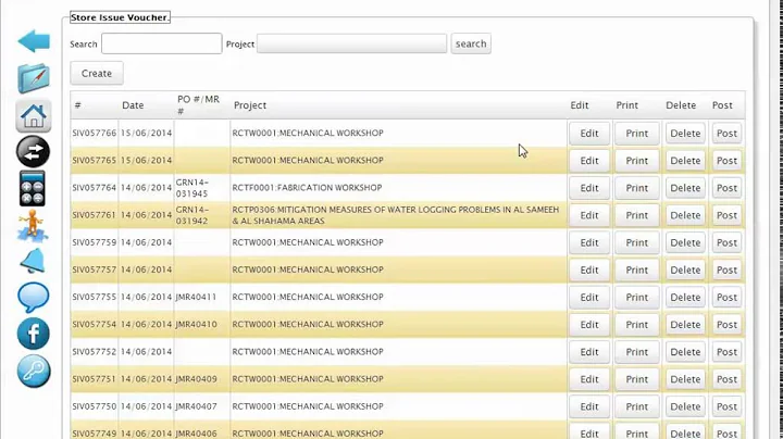 Create Store Issue Voucher (SIV)