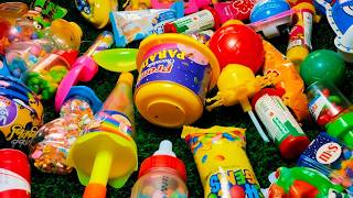 ASMR Most Popular Candys / some lots of colorful rainbow lollipop candy / unpacking chocolate eat