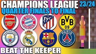 Beat The Keeper 2023\/24 Champs League Quarter Finals to Final