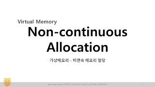 Full [OS] Lec 9. Virtual Memory (1/5) - Non-continuous allocation / Operating Systems Lecture Guide
