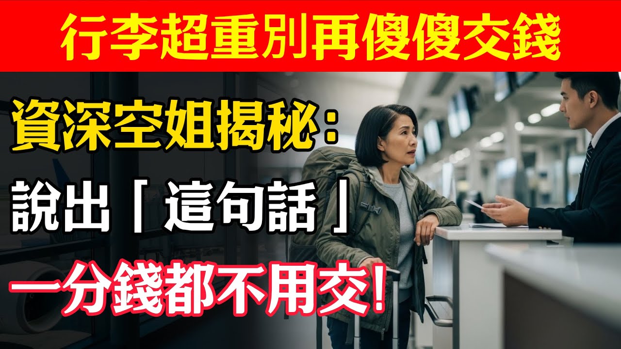 行李超重別再傻傻交錢，資深空姐揭秘：只需說出「這句話」一分錢都不用交！#省錢 #旅遊 #行李