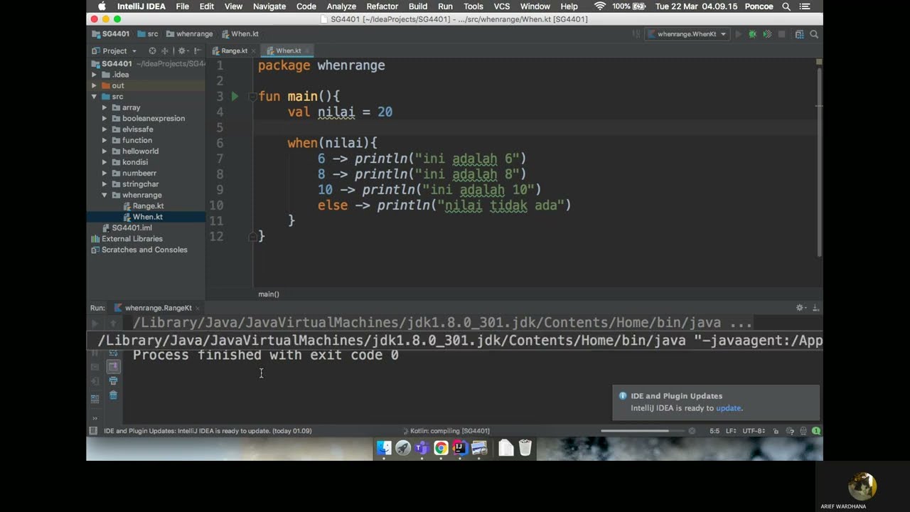 Belajar Kotlin - When & Range