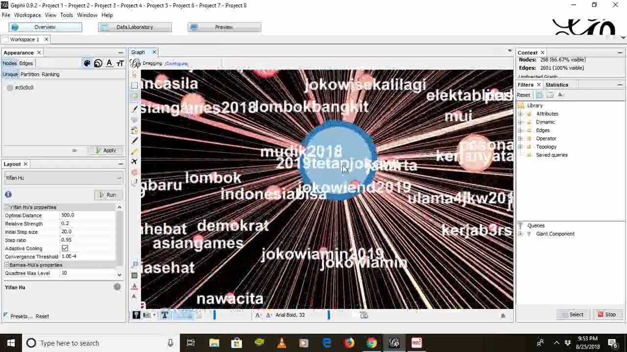 Tutorial Gephi Untuk Analisa Hastag 2019tetapjokowi - YouTube