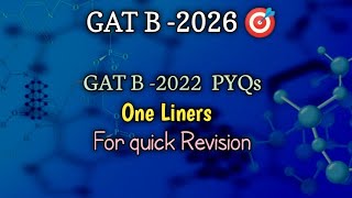 GAT B -2022 PYQs One Liners #biotechnology #lifescience #gatb #gatb2026