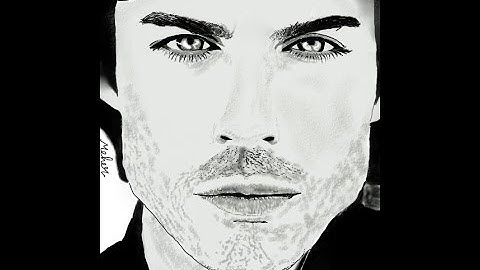 Drawing Ian Somerhalder Speed Paint using Mouse Realistic Portrait on PaintToolSAI by Meher