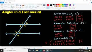 Geometry Lesson 2: Angles in a Transversal | Conquer the Concept! | Educational Video