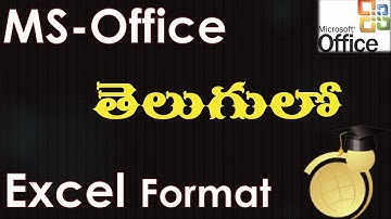 Format Menu Options in Excel (MS Office 2003 in Telugu)