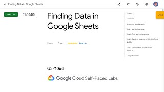 Information Finding Data in Google Sheets GSP1063 News
