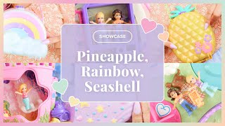 Polly Pocket Purses: Tropicool Pineapple, Rainbow Dream, Seashell