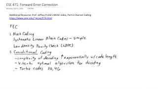 ESE 471: Overview of Forward Error Correction