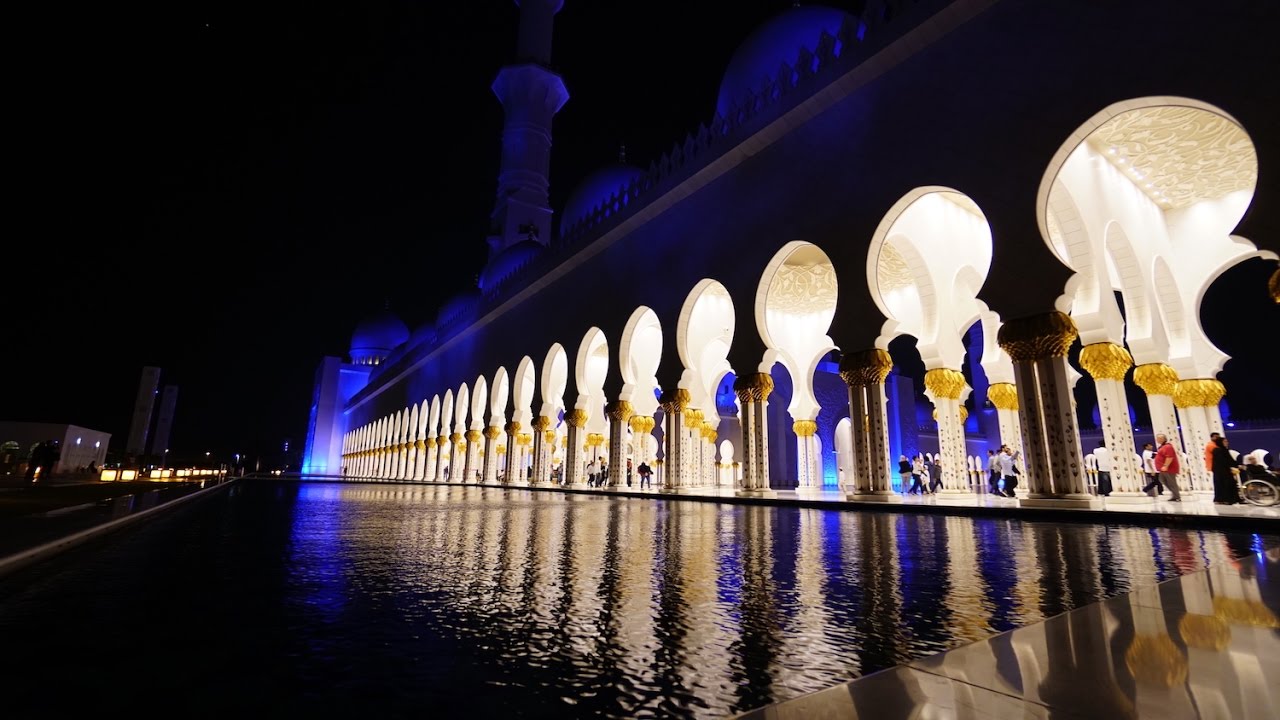 Sheikh Zayed Grand Mosque Abu Dhabi At Night 4k Youtube
