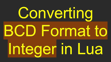 Converting BCD Format to Integer in Lua