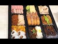 Luxurious sashimi washoku boxed meal ! Huge fresh bluefin tuna 、salmon cutting