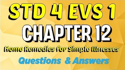 STD 4 EVS 1 Chapter 12 Home Remedies for Simple Illnesses full explanation questions & Answers