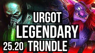 URGOT vs TRUNDLE (TOP) | 11/0/3, 8 solo kills, Legendary | NA Master | 25.20