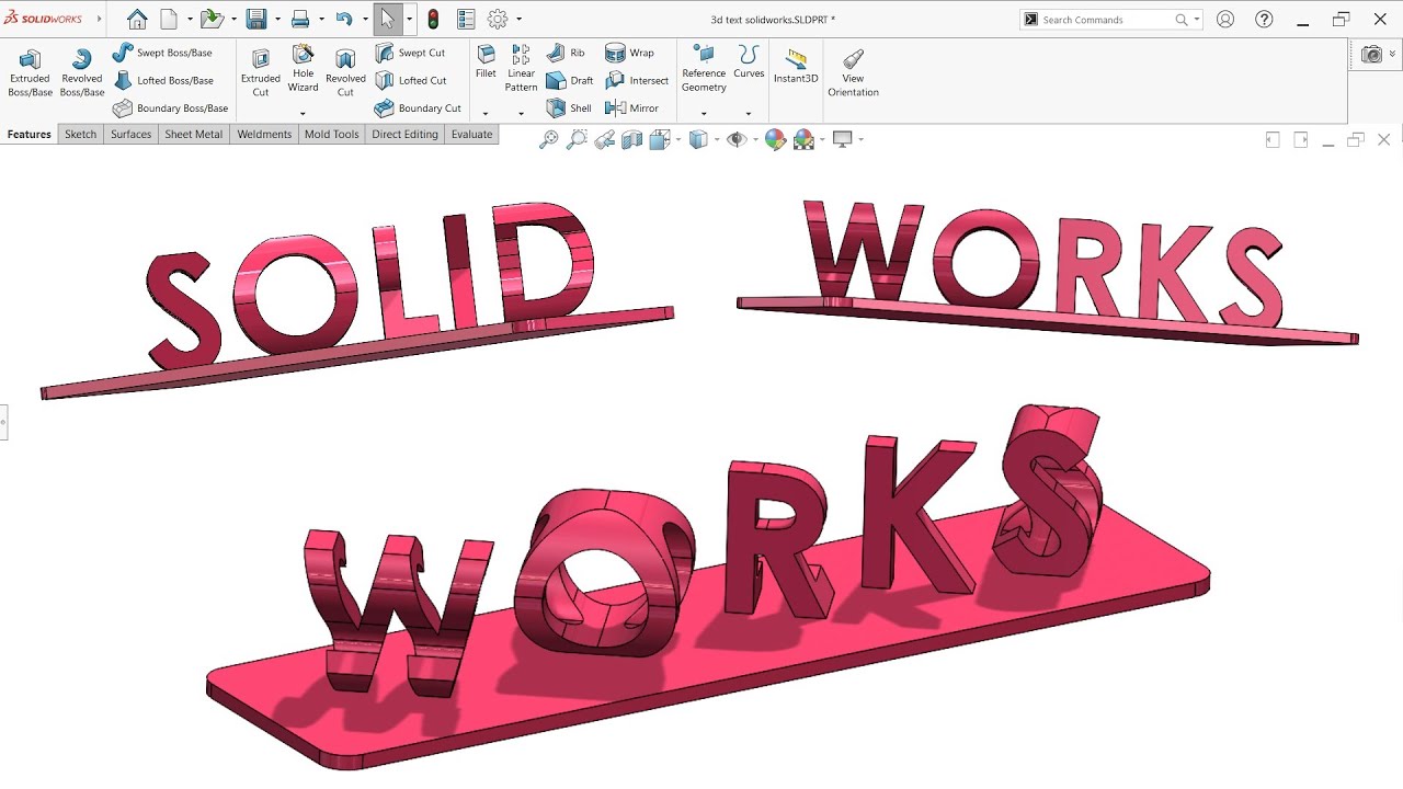 Creating 3D Illusion Text in SolidWorks! - YouTube