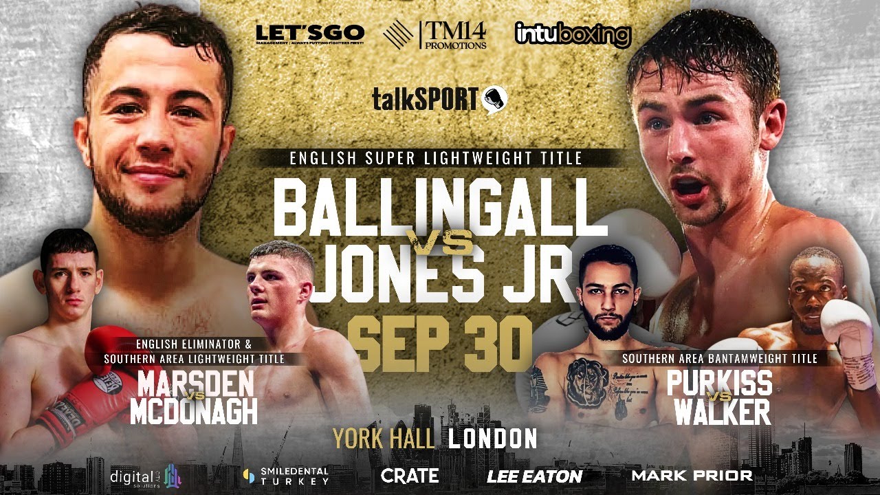 LIVE BOXING Three title fights from York Hall including Lucas Ballingall, Boy Jones Jr and more.