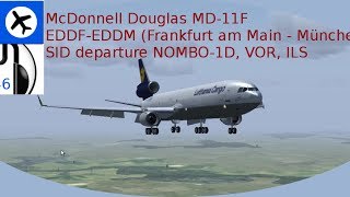 [FlightGear] MD-11F EDDF-EDDM SID Departure, VOR, ILS, English
