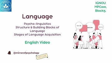 Language & Linguistics || MPC 001, Block 3, Unit 1 || IGNOU