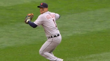 DET@MIN: Iglesias makes great stop, spinning throw