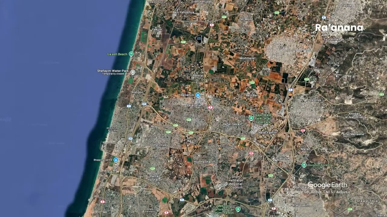 Earth to Ra'anana, Israel - Epic Zoom Journey from Space