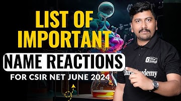 List of Most Important Name Reactions for CSIR NET Chemistry 2024 | Chiral Academy