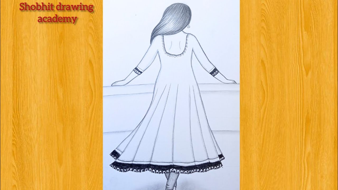 How to draw a Girl standing on Balcony -Pencil sketch || Drawing easy ...