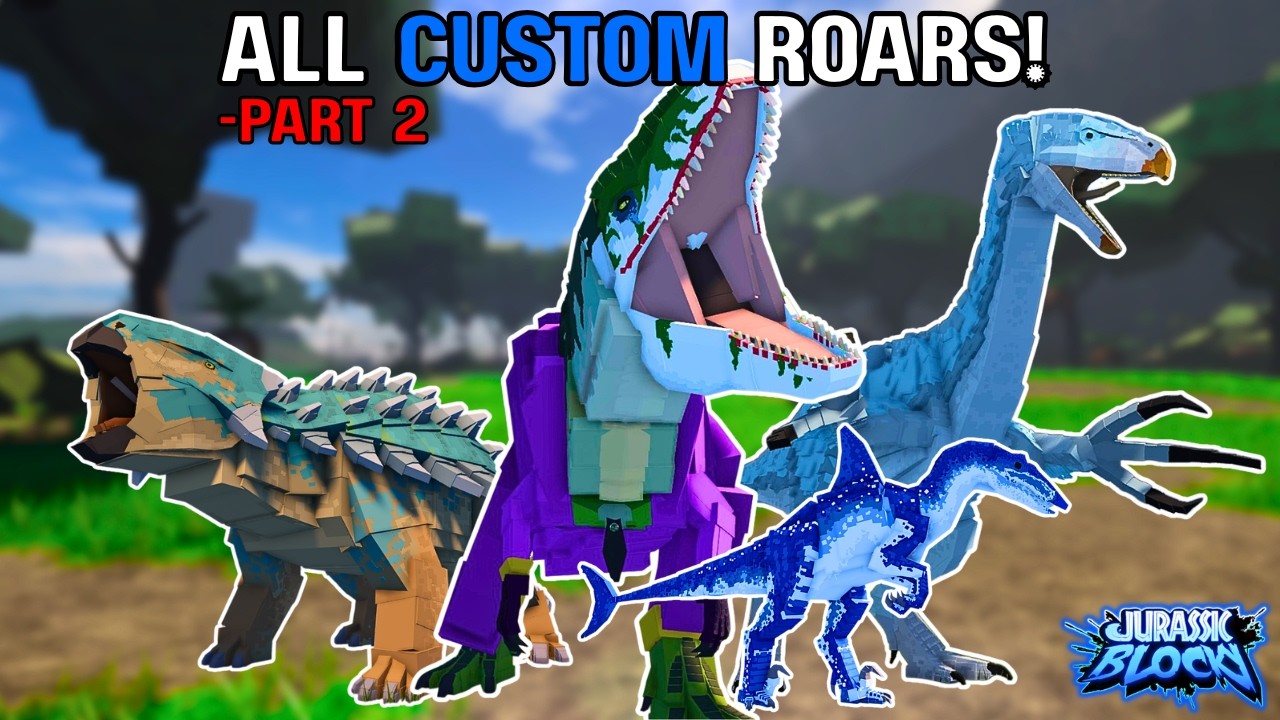ALL SKINS WITH *DIFFERENT* ROARS! (Part 2) | Jurassic Blocky