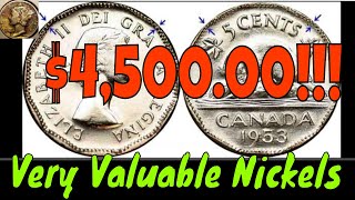 1953 Canadian nickels worth money