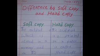 Difference between soft copy and hard copy #learn #computer
