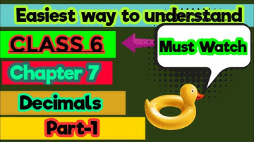 Class 6 // Chapter 7 Decimals Part -1 // @M. S Study for CBSE pattern // RD Sharma