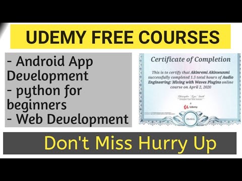 UDEMY free online courses with certificate || python || C++ || Android ...