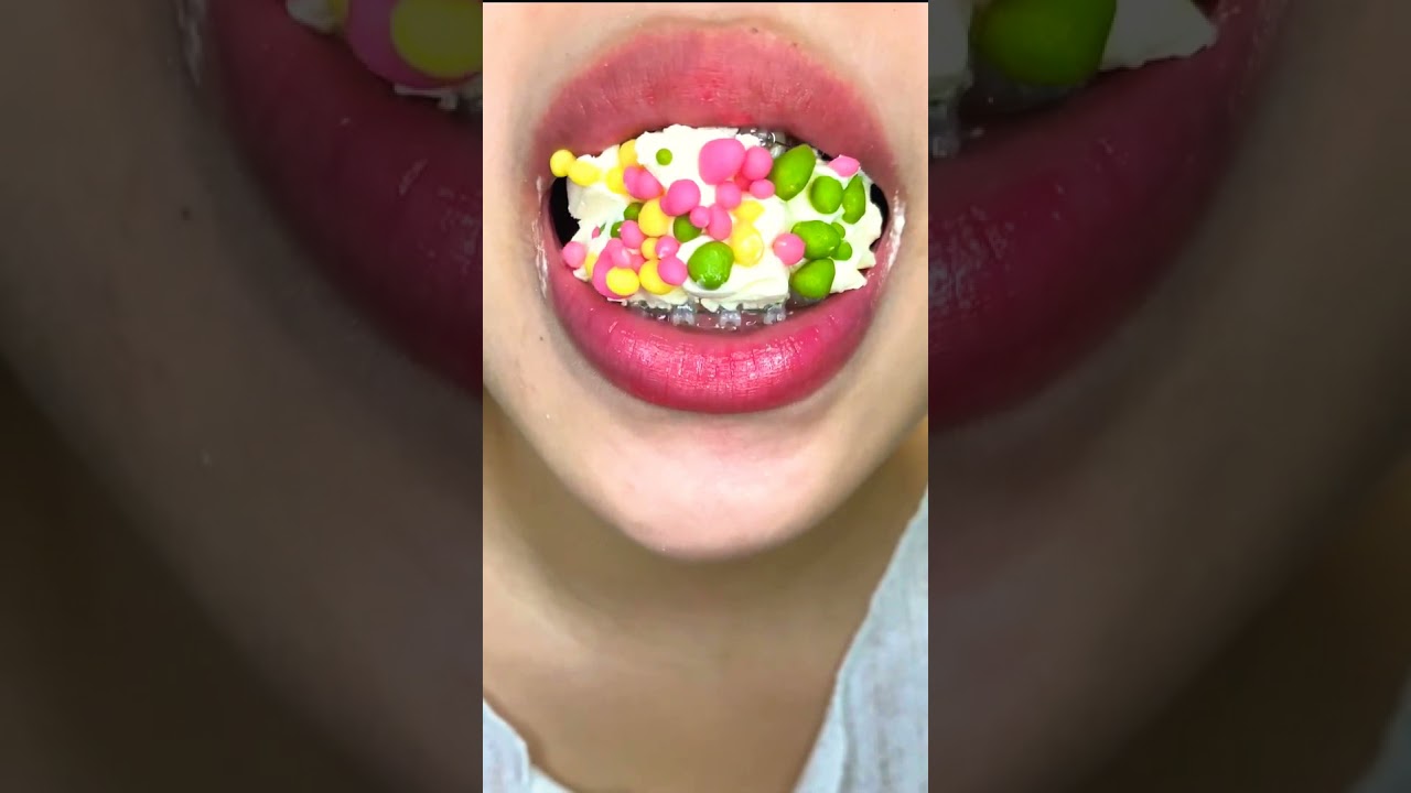 asmr eat food cute CREAM eat sounds 