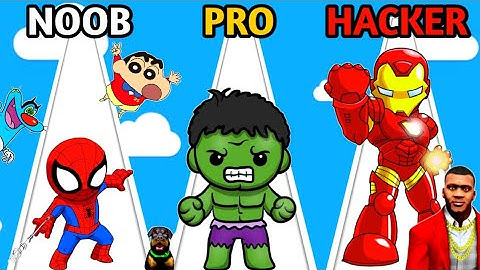 NOOB vs PRO vs HACKER In MASHUP HERO WITH SHINCHAN & CHOP | EGG AREA |