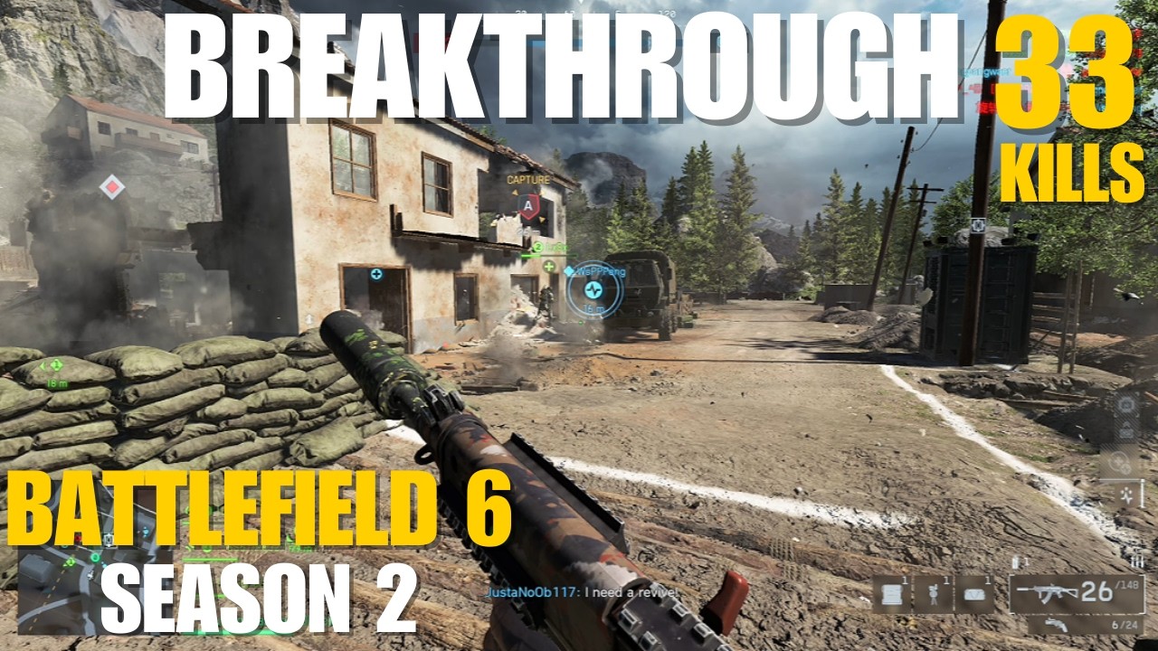 BATTLEFIELD 6 - BREAKTHROUGH 33KILLS FULL Gameplay! NEW MAP Contaminated (Hard Deck) Map Season 2!
