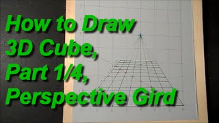 ⁣How to Draw 3D Cube, Part 1/4, Perspective Gird