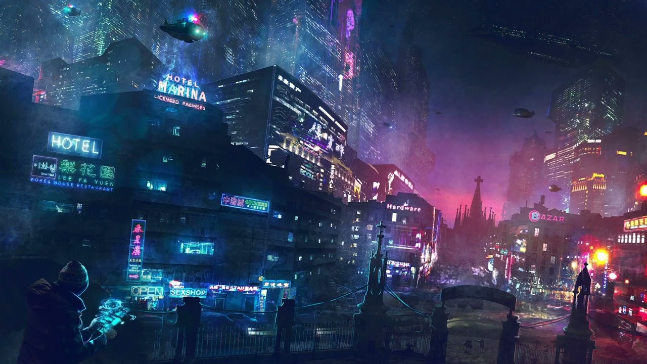 Wallpaper cyberpunk night city in rain