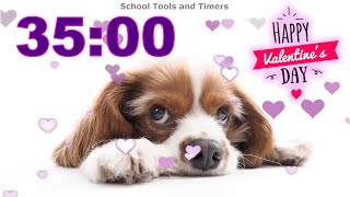 35 Minute Timer - Valentine's Day Puppy Dog 🐶💗