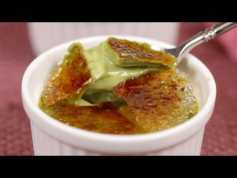 Matcha Creme Brulee Recipe (Green Tea Crème Brûlée) | Cooking with Dog