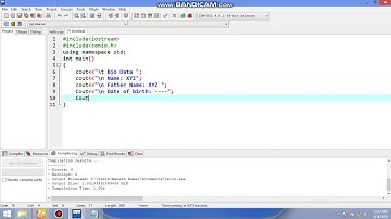 write a program that take your bio data and print C++ for begineers