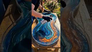 Satisfying Epoxy Resin Table Build So Relaxing