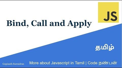 Bind, Call and Apply  | Learn Javascript in Tamil | Code Nanban