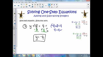 Solving One-Step Equations (adding - subtracting integers)