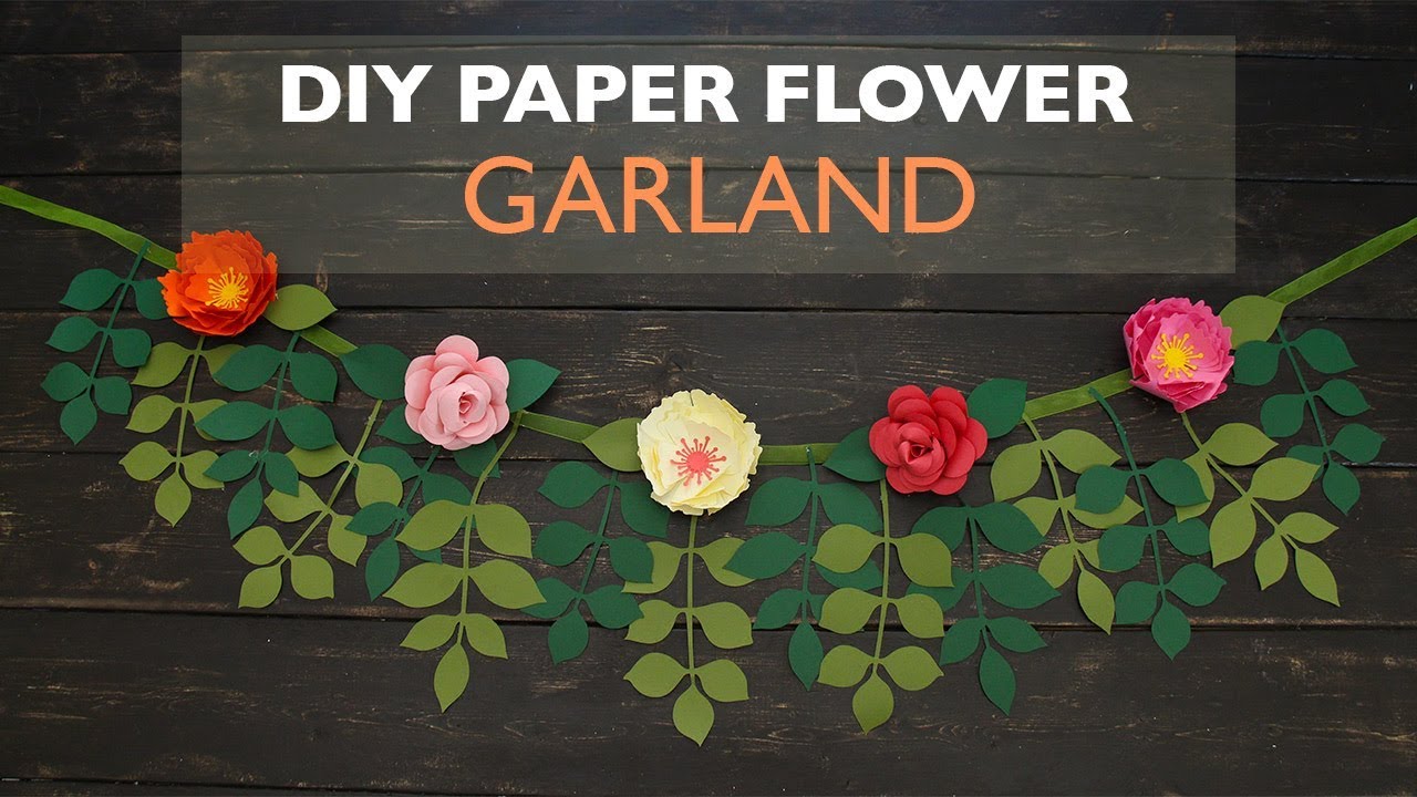 DIY Paper Flower Garland Cameo Cricut YouTube
