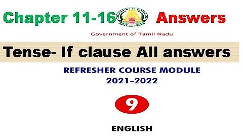 9th English Refresher Course Module|Chapter 11-15 Answers|9th std english Refresher course answers|
