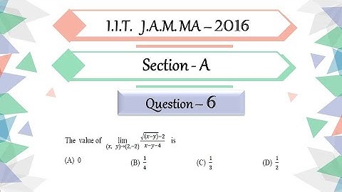 IIT JAM 2016 Mathematics Solution  | Question 6 | Differential Calculus |  Simultaneous Limits