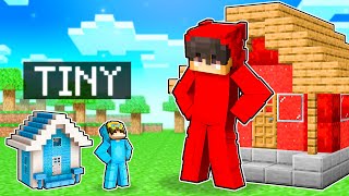 Giant vs Tiny Minecraft House Battle!